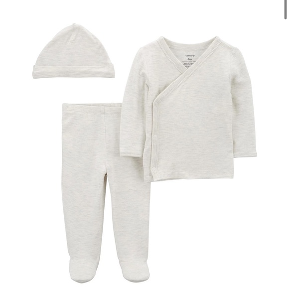 NWOT Carter's 3-Piece PurelySoft Top, Pants, and Hat Set - Picture 2 of 2